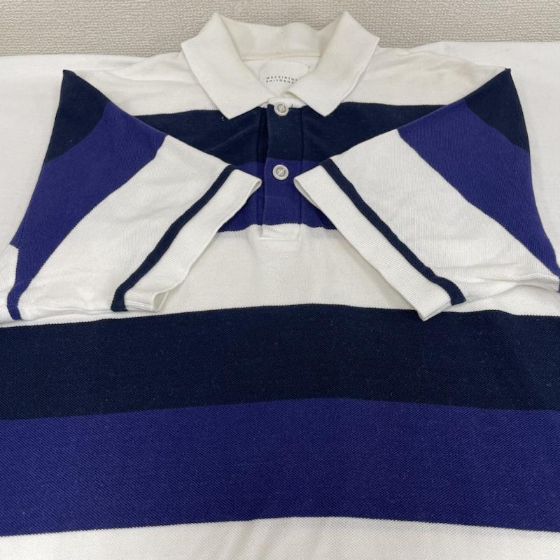 マッキントッシュ フィロソフィー MACKINTOSH PHILOSOPHY ポロシャツ 半袖 トリコロールカラー 半袖 ポロシャツ 三陽商会 H1P60-326-25 38 ボーダー柄 白 / ホワイト / white X 青 / ブルー / blue X 紺 / ネイビー / navy メンズ USED 古着 中古 50116813