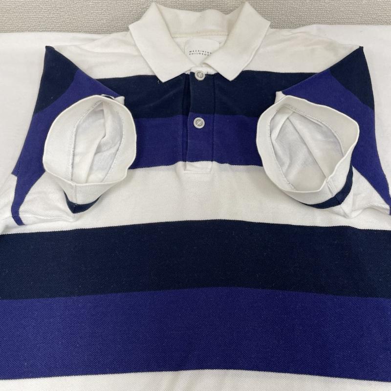 マッキントッシュ フィロソフィー MACKINTOSH PHILOSOPHY ポロシャツ 半袖 トリコロールカラー 半袖 ポロシャツ 三陽商会 H1P60-326-25 38 ボーダー柄 白 / ホワイト / white X 青 / ブルー / blue X 紺 / ネイビー / navy メンズ USED 古着 中古 50116813