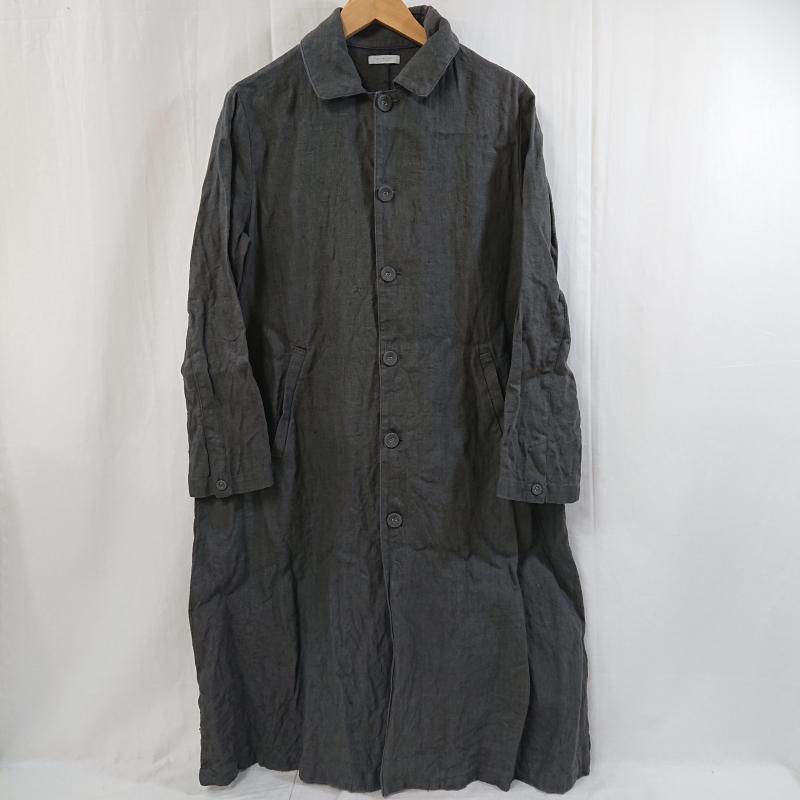 フォグリネンワーク FLW fog linen work コート コート一般 FLW fog linen work フォグリネンワーク リネンロングコート リトアニアリネン 麻 墨黒 ダークグレー - 無地 ダークグレー / ダークグレー / レディース USED 古着 中古 50116956