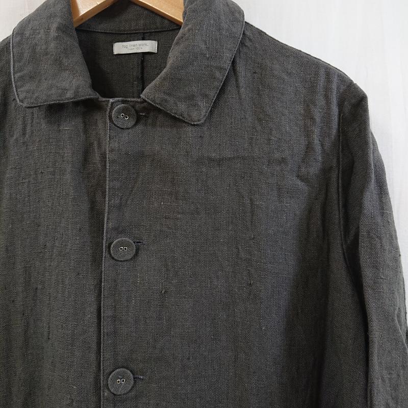 フォグリネンワーク FLW fog linen work コート コート一般 FLW fog linen work フォグリネンワーク リネンロングコート リトアニアリネン 麻 墨黒 ダークグレー - 無地 ダークグレー / ダークグレー / レディース USED 古着 中古 50116956