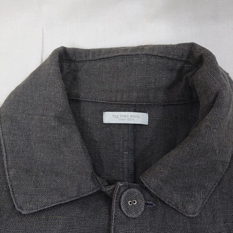 フォグリネンワーク FLW fog linen work コート コート一般 FLW fog linen work フォグリネンワーク リネンロングコート リトアニアリネン 麻 墨黒 ダークグレー - 無地 ダークグレー / ダークグレー / レディース USED 古着 中古 50116956