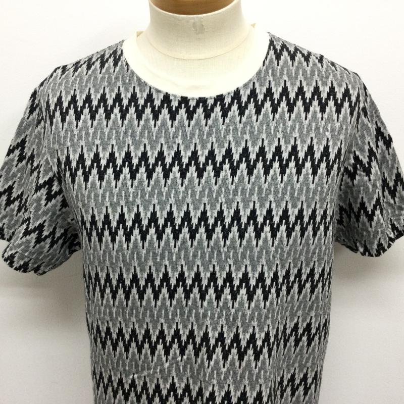 ポール・スミス ジーンズ Paul Smith JEANS Tシャツ 半袖 162510 幾何学模様 総柄 半袖Tシャツ L 総柄 白 / ホワイト / white X 灰 / グレー / gray X 黒 / ブラック / black メンズ USED 古着 中古 50116966