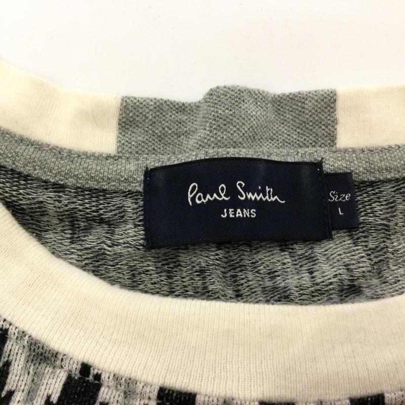 ポール・スミス ジーンズ Paul Smith JEANS Tシャツ 半袖 162510 幾何学模様 総柄 半袖Tシャツ L 総柄 白 / ホワイト / white X 灰 / グレー / gray X 黒 / ブラック / black メンズ USED 古着 中古 50116966