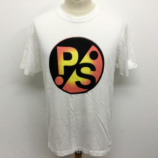 ピーエスポールスミス PS Paul Smith Tシャツ 半袖 262534 サークルPSロゴプリント 半袖Tシャツ L プリント 白 / ホワイト / white メンズ USED 古着 中古 50116967