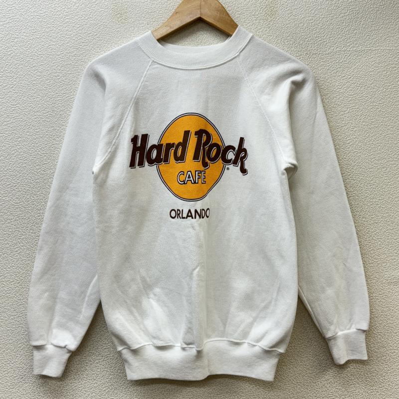 古着 USED トレーナー 長袖 Hard Rock CAFE ハードロックカフェ USA製 ヘインズボディ ロゴ ORLANDO クルーネック S 白 / ホワイト / white レディース USED 古着 中古 50117243