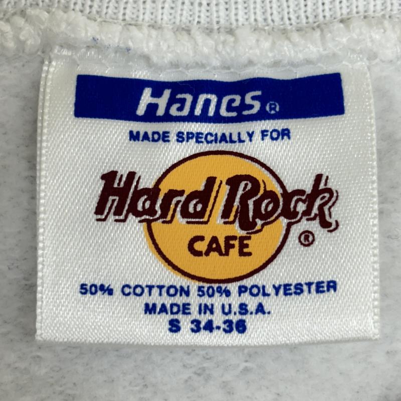 古着 USED トレーナー 長袖 Hard Rock CAFE ハードロックカフェ USA製 ヘインズボディ ロゴ ORLANDO クルーネック S 白 / ホワイト / white レディース USED 古着 中古 50117243