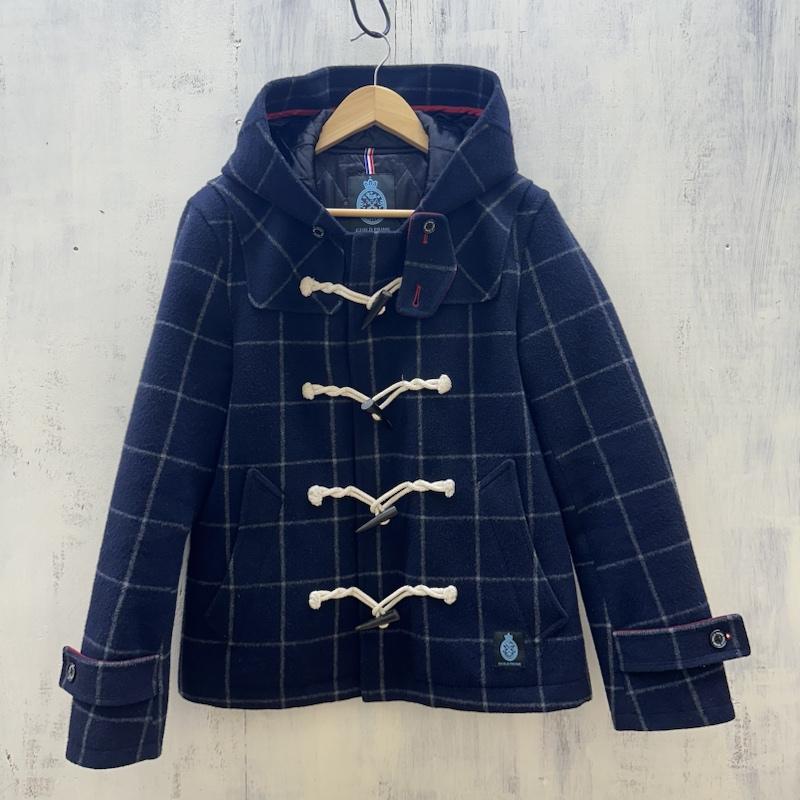 ギルドプライム GUILD PRIME コート コート一般 71F58-220-28 ダッフル チンストラップ トグル 格子 M 紺 / ネイビー / navy メンズ USED 古着 中古 50117456