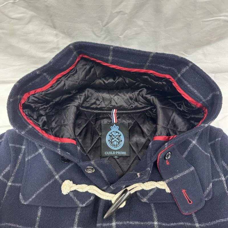 ギルドプライム GUILD PRIME コート コート一般 71F58-220-28 ダッフル チンストラップ トグル 格子 M 紺 / ネイビー / navy メンズ USED 古着 中古 50117456