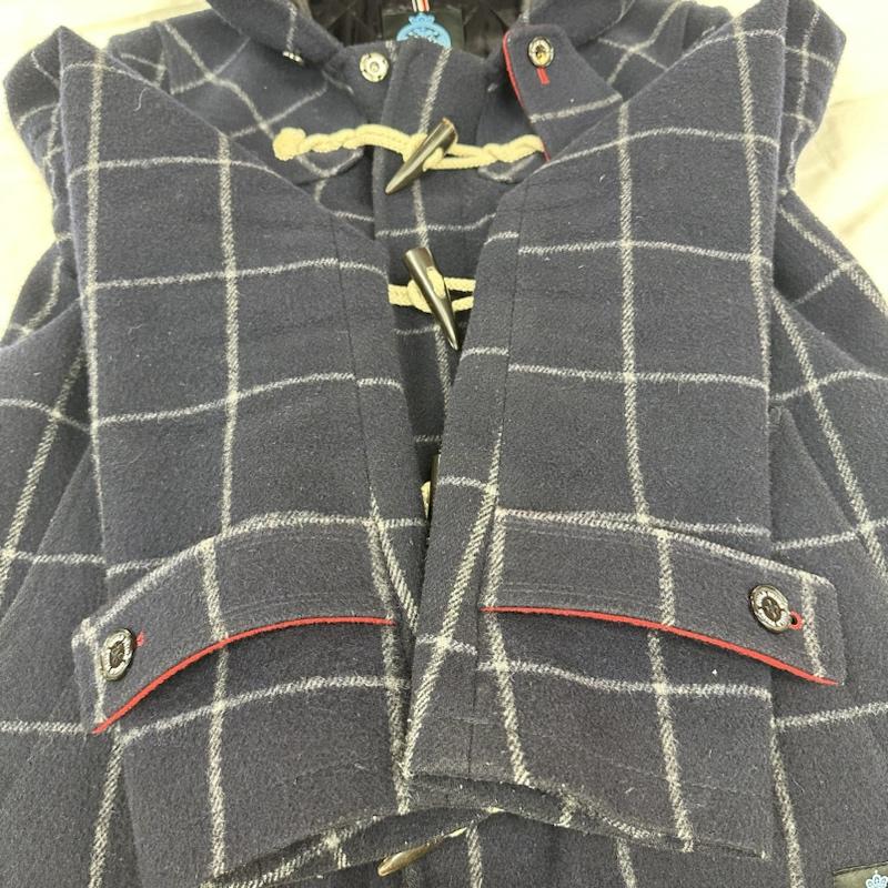 ギルドプライム GUILD PRIME コート コート一般 71F58-220-28 ダッフル チンストラップ トグル 格子 M 紺 / ネイビー / navy メンズ USED 古着 中古 50117456
