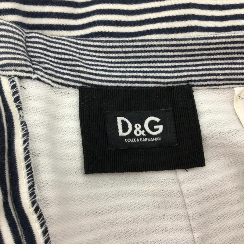 ドルチェアンドガッバーナ DOLCE&GABBANA スカート ひざ丈スカート ボーダー柄 コットンニット スカート S ボーダー柄 白 / ホワイト / white X 紺 / ネイビー / navy レディース USED 古着 中古 50117515