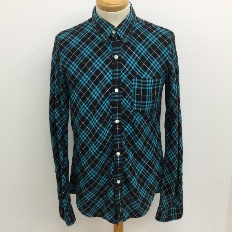 ガイジンメイド GAIJIN MADE シャツ、ブラウス 長袖 コットン チェック柄 長袖シャツ L チェック 黒 / ブラック / black X 薄緑 / ライトグリーン / メンズ USED 古着 中古 50117519