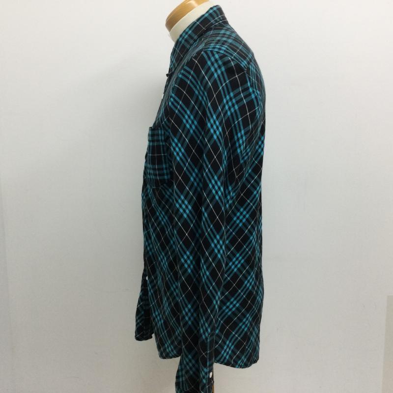 ガイジンメイド GAIJIN MADE シャツ、ブラウス 長袖 コットン チェック柄 長袖シャツ L チェック 黒 / ブラック / black X 薄緑 / ライトグリーン / メンズ USED 古着 中古 50117519