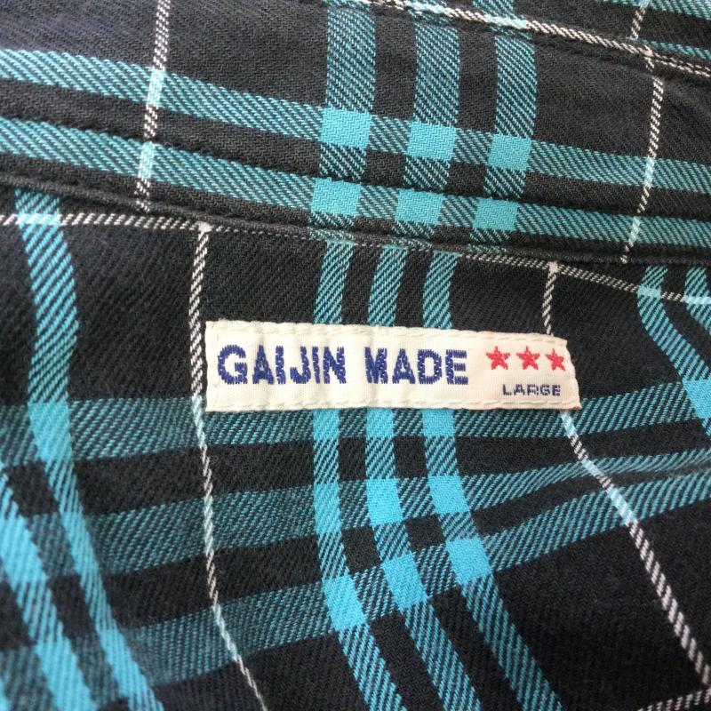 ガイジンメイド GAIJIN MADE シャツ、ブラウス 長袖 コットン チェック柄 長袖シャツ L チェック 黒 / ブラック / black X 薄緑 / ライトグリーン / メンズ USED 古着 中古 50117519