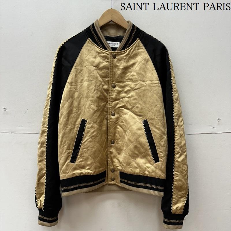 サンローランパリ SAINT LAURENT PARIS ジャケット、上着 ジャンパー、ブルゾン 21SS Teaay Souvenir Jacket キルティング スカジャン V25N 643883 46 黒 / ブラック / black X 金 / ゴールド / gold color メンズ USED 古着 中古 50117635