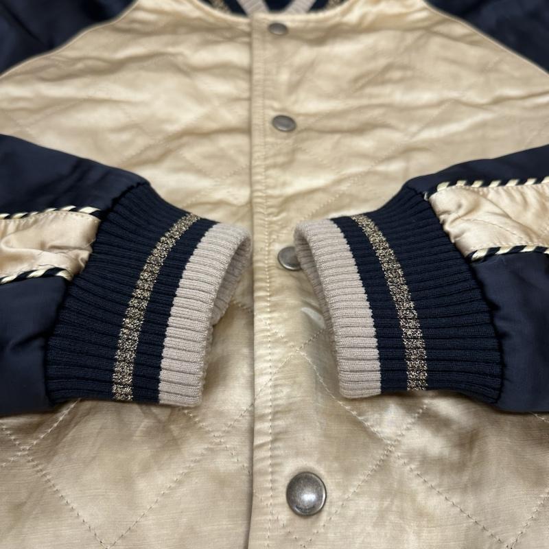 サンローランパリ SAINT LAURENT PARIS ジャケット、上着 ジャンパー、ブルゾン 21SS Teaay Souvenir Jacket キルティング スカジャン V25N 643883 46 黒 / ブラック / black X 金 / ゴールド / gold color メンズ USED 古着 中古 50117635