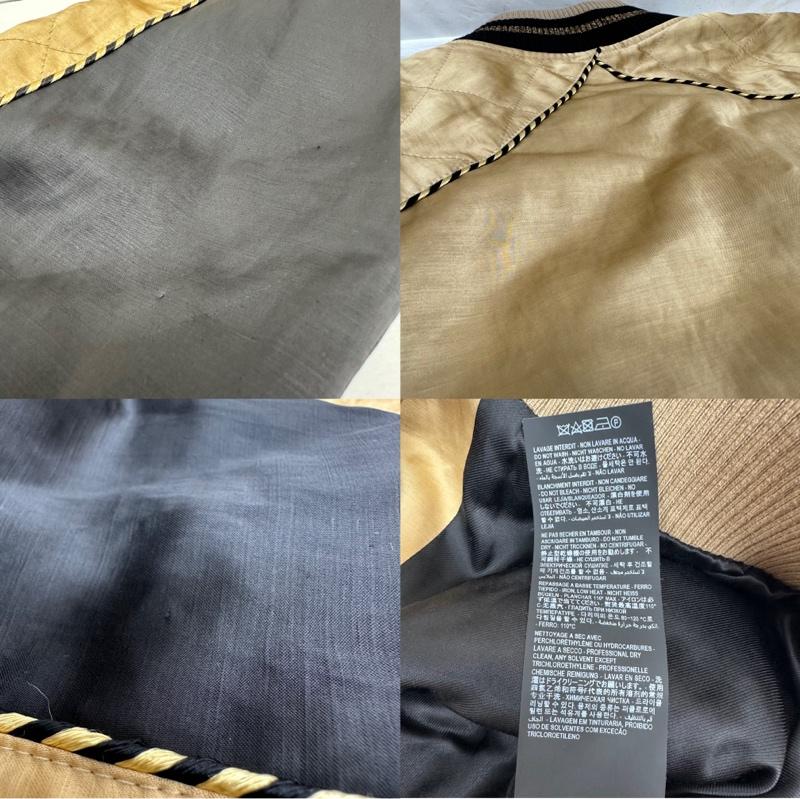サンローランパリ SAINT LAURENT PARIS ジャケット、上着 ジャンパー、ブルゾン 21SS Teaay Souvenir Jacket キルティング スカジャン V25N 643883 46 黒 / ブラック / black X 金 / ゴールド / gold color メンズ USED 古着 中古 50117635