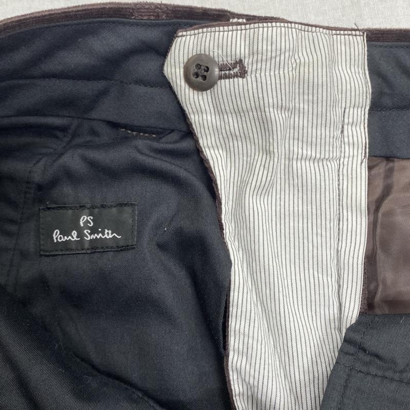 ピーエスポールスミス PS Paul Smith パンツ スラックス コーデュロイ ワンタック テーパード ジッパーフライ S 無地 X ストライプ 茶 / ブラウン / brown メンズ USED 古着 中古 50117648