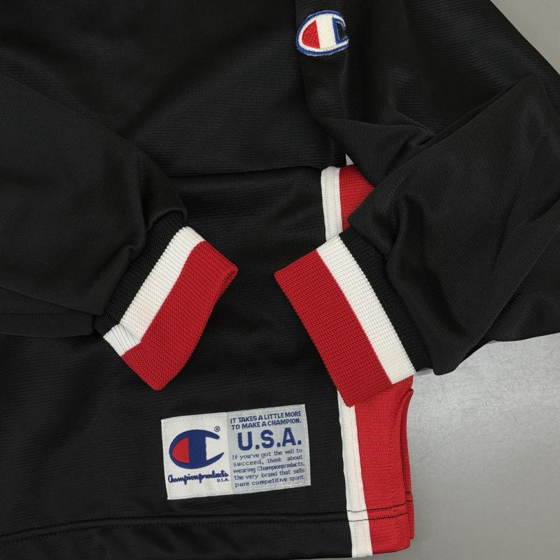 チャンピオン Champion ジャケット、上着 ジャンパー、ブルゾン CR1840 オールド CHUOH アーチロゴ ナイロン 襟付き ジャージ L 黒 / ブラック / black メンズ USED 古着 中古 50117731