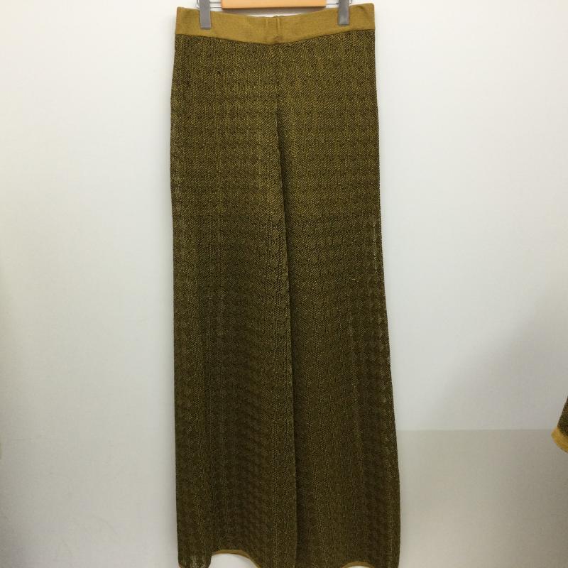 ザラ ZARA スーツ パンツスーツ メタリック ジャガードニット 半袖ロングポロシャツ＆バギーパンツ セットアップ 上下組　タグ付 L  金 / ゴールド / gold color X 黒 / ブラック / black レディース USED 古着 中古 50118133