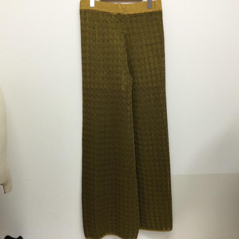 ザラ ZARA スーツ パンツスーツ メタリック ジャガードニット 半袖ロングポロシャツ＆バギーパンツ セットアップ 上下組　タグ付 L  金 / ゴールド / gold color X 黒 / ブラック / black レディース USED 古着 中古 50118133