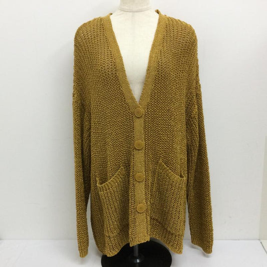 ザラ ZARA カーディガン 長袖 メタリック ニット ルーズカーディガン タグ付 L  金 / ゴールド / gold color レディース USED 古着 中古 50118137