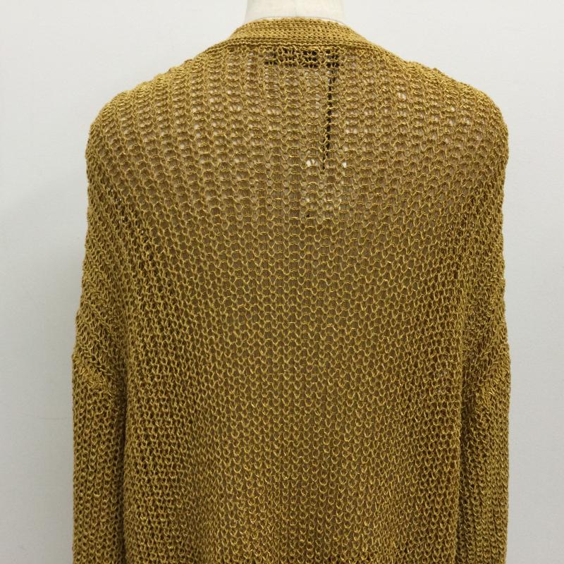 ザラ ZARA カーディガン 長袖 メタリック ニット ルーズカーディガン タグ付 L  金 / ゴールド / gold color レディース USED 古着 中古 50118137