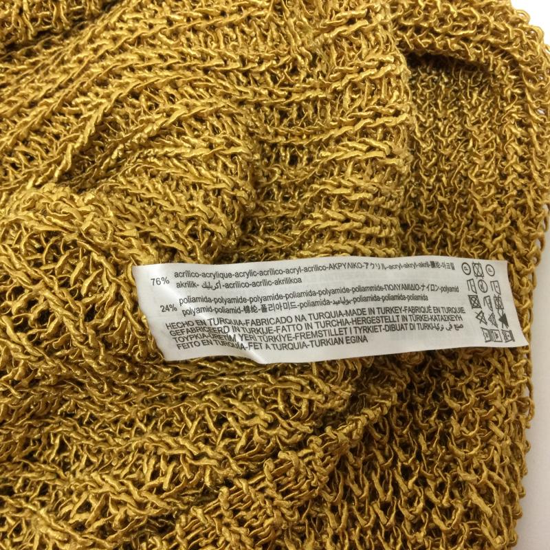 ザラ ZARA カーディガン 長袖 メタリック ニット ルーズカーディガン タグ付 L  金 / ゴールド / gold color レディース USED 古着 中古 50118137