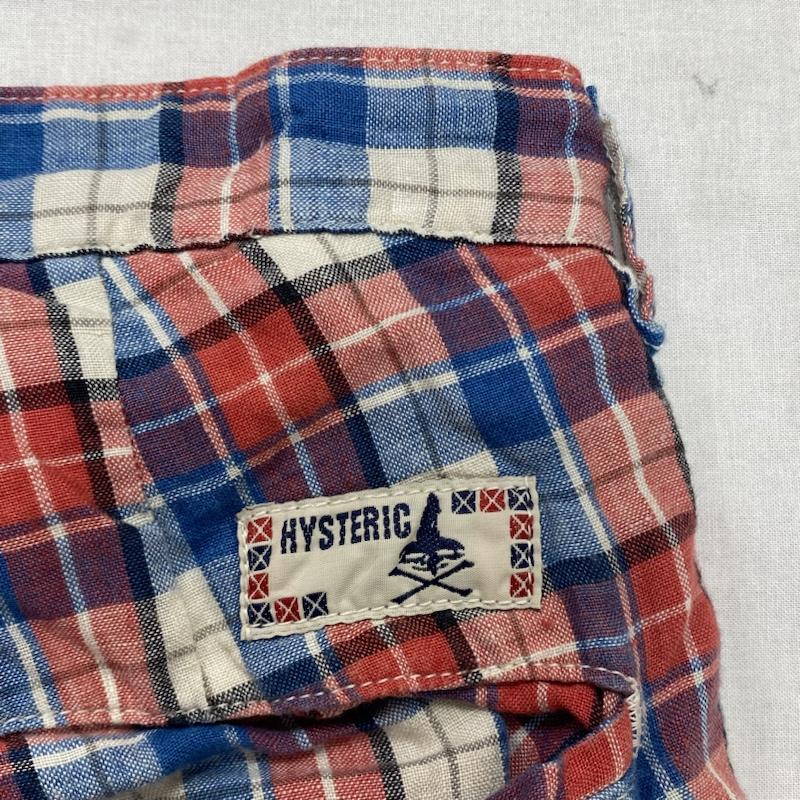 ヒステリックグラマー HYSTERIC GLAMOUR パンツ ショートパンツ 0222AM03 リネン ハーフパンツ ジッパーフライ M チェック X ワンポイント X ロゴ、文字 マルチカラー / マルチカラー / multicolor メンズ USED 古着 中古 50118462