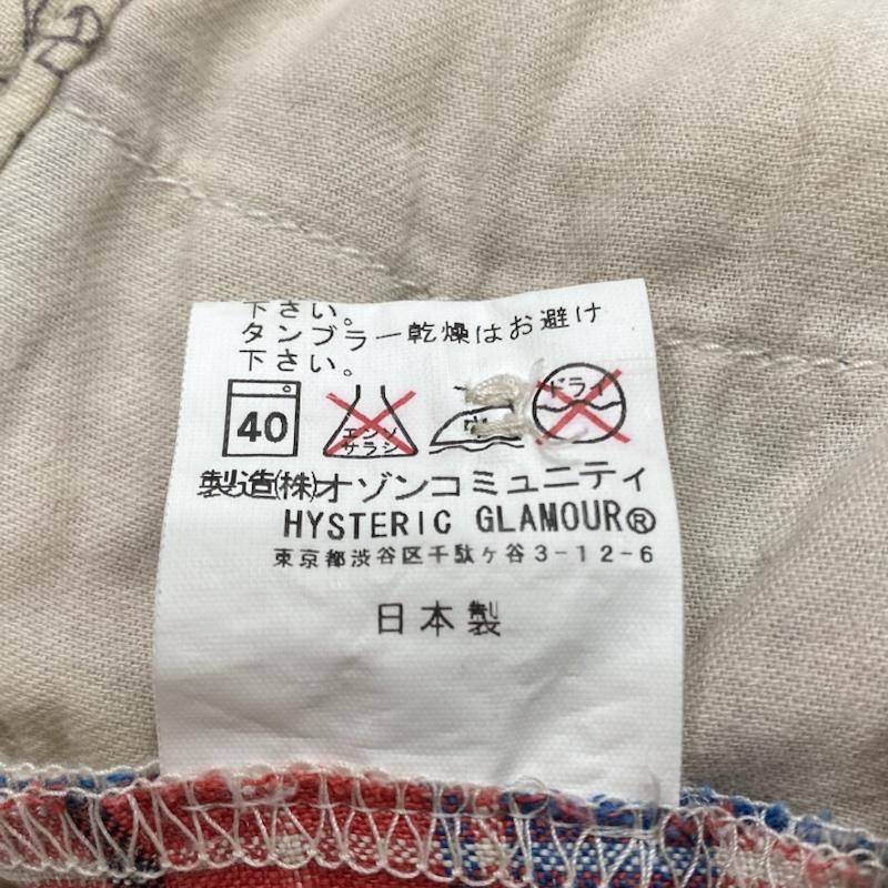 ヒステリックグラマー HYSTERIC GLAMOUR パンツ ショートパンツ 0222AM03 リネン ハーフパンツ ジッパーフライ M チェック X ワンポイント X ロゴ、文字 マルチカラー / マルチカラー / multicolor メンズ USED 古着 中古 50118462