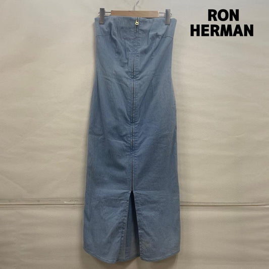 ロンハーマン カリフォルニア Ron Herman California ワンピース ひざ丈スカート ロンハーマン ベア デニム 611030151-1071 XS 無地 水色 / ライトブルー / レディース USED 古着 中古 50118845