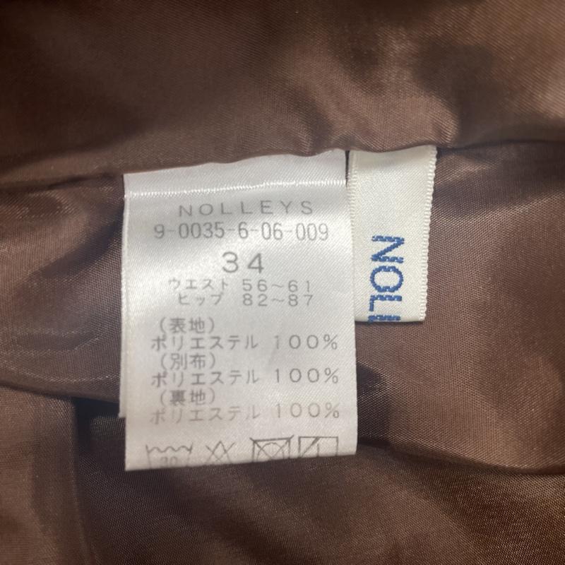 ノーリーズ NOLLEY S スカート ひざ丈スカート フロントドット 釦 ミディ タイト スカート 34 9-0035-6-06-009 34 無地 茶 / ブラウン / brown X 金 / ゴールド / gold color レディース USED 古着 中古 50118854