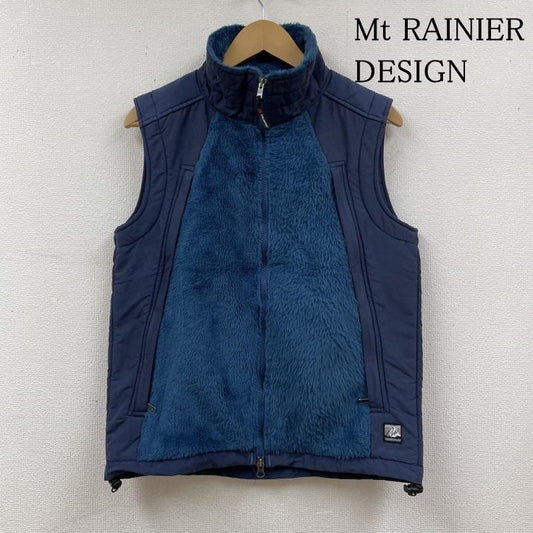 マウントレイニアデザイン Mt RAINIER DESIGN ベスト ベスト ボア フリース ベスト ナイロン 前開き フルジップアップ 切り替え 防寒 USA製 M ロゴ、文字 青 / ブルー / blue メンズ USED 古着 中古 50119053