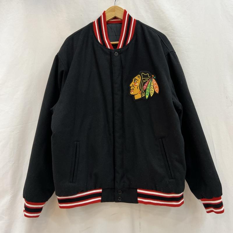 ジェーエイチデザイン J.H.DESIGN ジャケット、上着 ジャンパー、ブルゾン ジェフ ハミルトン リバーシブル スタジャン NHL シカゴ ブラックホークス XL 黒 / ブラック / black メンズ USED 古着 中古 50119060
