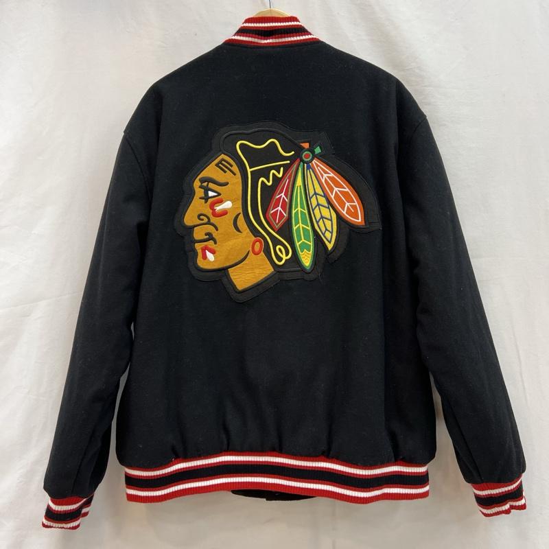 ジェーエイチデザイン J.H.DESIGN ジャケット、上着 ジャンパー、ブルゾン ジェフ ハミルトン リバーシブル スタジャン NHL シカゴ ブラックホークス XL 黒 / ブラック / black メンズ USED 古着 中古 50119060