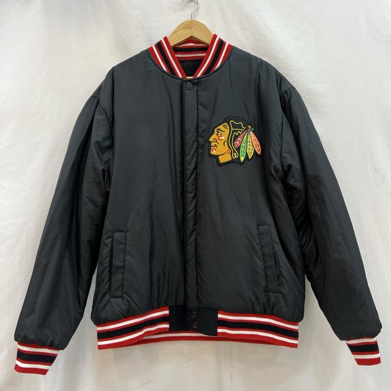 ジェーエイチデザイン J.H.DESIGN ジャケット、上着 ジャンパー、ブルゾン ジェフ ハミルトン リバーシブル スタジャン NHL シカゴ ブラックホークス XL 黒 / ブラック / black メンズ USED 古着 中古 50119060