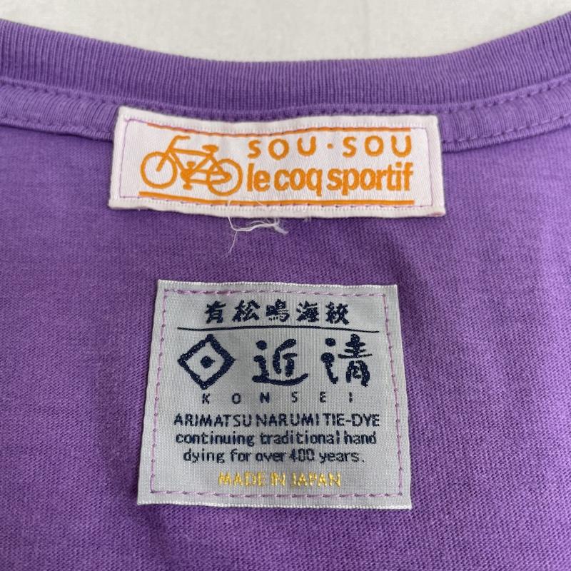ソウ・ソウ SOU･SOU カットソー 半袖 ルコックスポルティフ コラボ 半袖 Tシャツ ラウンドネック カットソー 絞り染め柄 自転車プリント M プリント X  紫 / パープル / purple レディース USED 古着 中古 50119097
