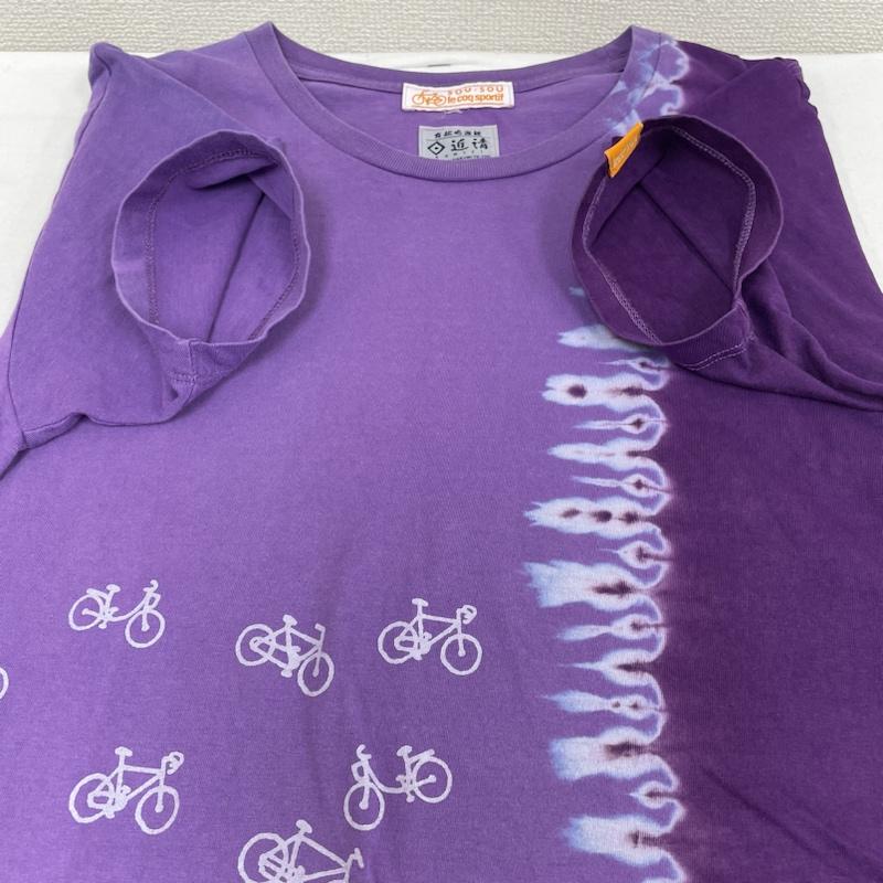 ソウ・ソウ SOU･SOU カットソー 半袖 ルコックスポルティフ コラボ 半袖 Tシャツ ラウンドネック カットソー 絞り染め柄 自転車プリント M プリント X  紫 / パープル / purple レディース USED 古着 中古 50119097
