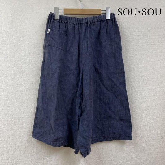 ソウ・ソウ SOU･SOU パンツ ショートパンツ 広形もんぺ ハーフ パンツ ウエストゴム ワイドショーツ スカーチョ 無地 紺 / ネイビー / navy レディース USED 古着 中古 50119102
