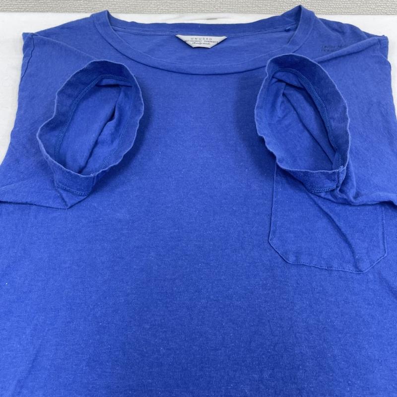 アンユーズド UNUSED Tシャツ 半袖 Standerd Pocket T-shirt クルーネック ポケット Tシャツ 半袖 カットソー 3 無地 青 / ブルー / blue メンズ USED 古着 中古 50119294