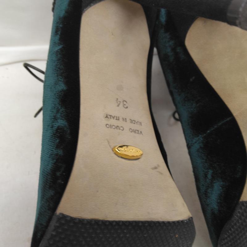 セルジオロッシ Sergio rossi パンプス パンプス ラッフルスティ ハイヒール パンプス 34 21.5cm 緑 / グリーン / green レディース USED 古着 中古 50119365