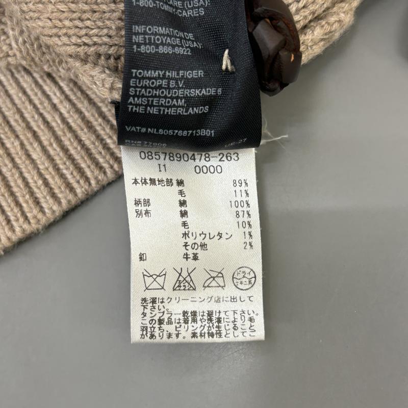トミーヒルフィガー TOMMY HILFIGER カーディガン 長袖 くるみボタン ショールカラー ケーブル コットン ニット L メンズ USED 古着 中古 50119453