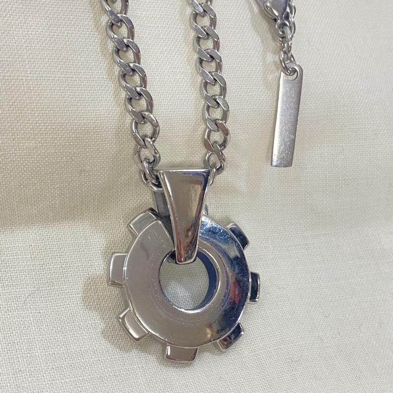 ポリス POLICE アクセサリー ネックレス、ペンダント リアクターネックレス シルバー色 ロゴ、文字 銀 / シルバー / silver color X 青 / ブルー / blue メンズ USED 古着 中古 50119586