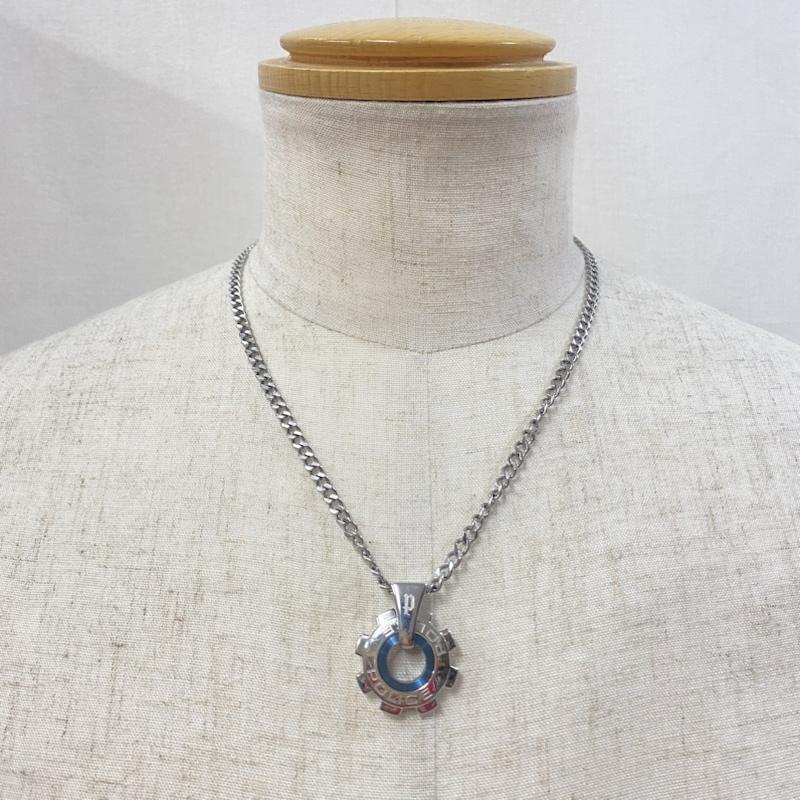 ポリス POLICE アクセサリー ネックレス、ペンダント リアクターネックレス シルバー色 ロゴ、文字 銀 / シルバー / silver color X 青 / ブルー / blue メンズ USED 古着 中古 50119586