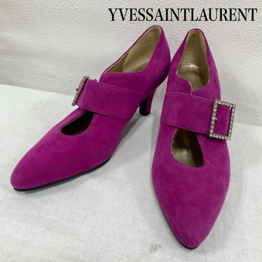 イヴサンローラン Yves Saint Laurent パンプス パンプス スエード ラインストーン 22.5cm 桃 / ピンク / pink レディース USED 古着 中古 50119667