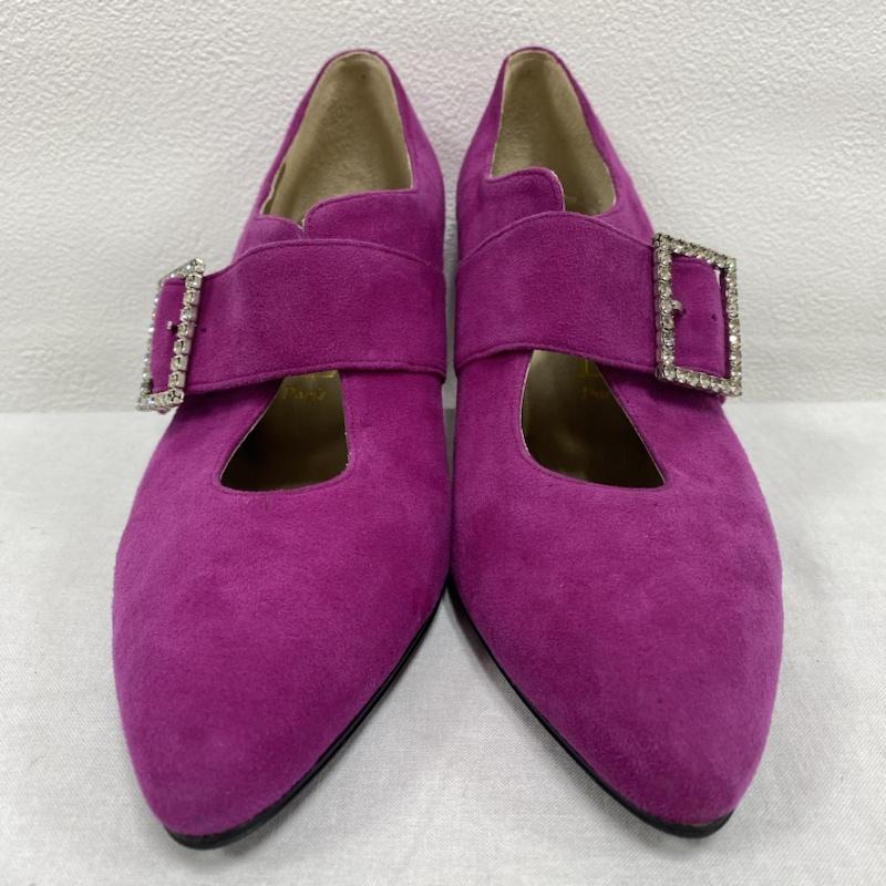イヴサンローラン Yves Saint Laurent パンプス パンプス スエード ラインストーン 22.5cm 桃 / ピンク / pink レディース USED 古着 中古 50119667