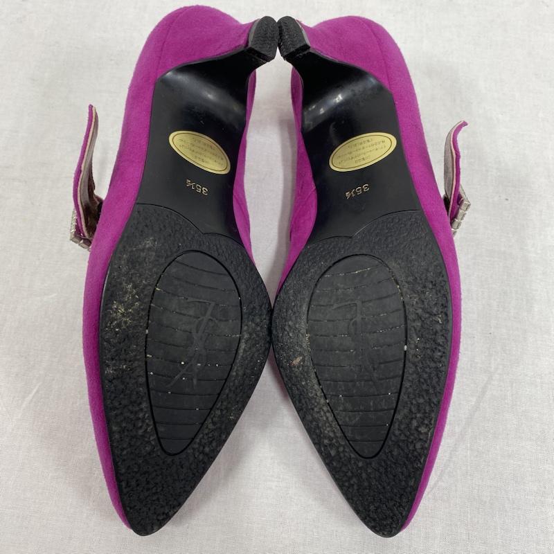 イヴサンローラン Yves Saint Laurent パンプス パンプス スエード ラインストーン 22.5cm 桃 / ピンク / pink レディース USED 古着 中古 50119667