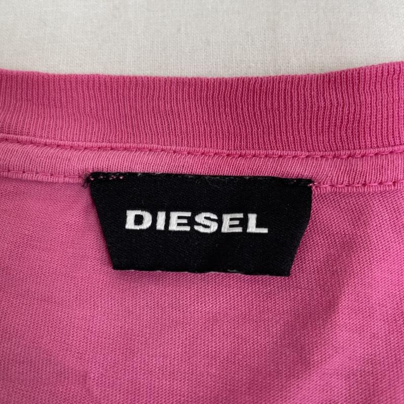 ディーゼル DIESEL Tシャツ 長袖 Tシャツ 長袖 ロンT カットソー タイダイ コットン 胸ポケット XL 無地 白 / ホワイト / white X 桃 / ピンク / pink メンズ USED 古着 中古 50119977