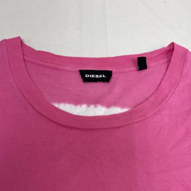 ディーゼル DIESEL Tシャツ 長袖 Tシャツ 長袖 ロンT カットソー タイダイ コットン 胸ポケット XL 無地 白 / ホワイト / white X 桃 / ピンク / pink メンズ USED 古着 中古 50119977