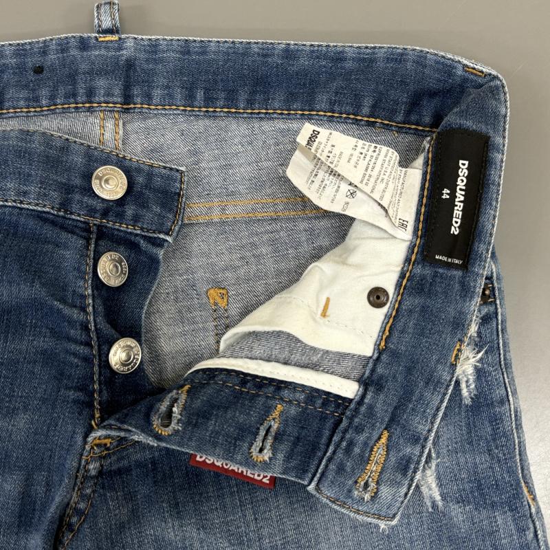 ディースクエアード2 DSQUARED2 ボトムス ボトムス S74LA0990 S30342 ダメージ加工 デニム ストレッチ スリム テーパード パンツ 44 インディゴ / インディゴ / Indigo メンズ USED 古着 中古 50119990