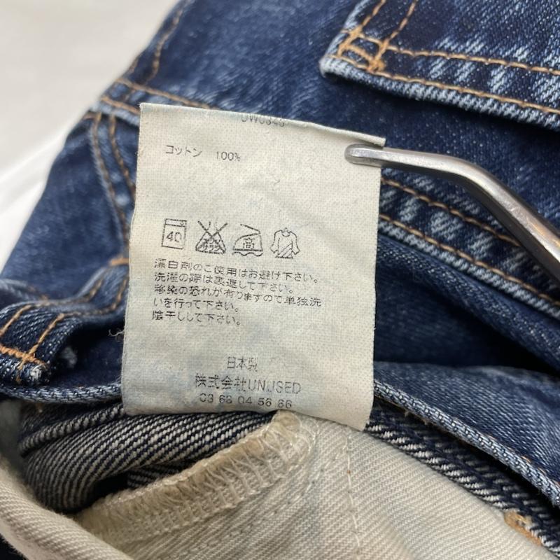 アンユーズド UNUSED パンツ デニム、ジーンズ 12OZ DENIM FIVE POCKETS PANTS TWO HOLE デニム パンツ ダメージ加工 0 ダメージ加工 インディゴ / インディゴ / Indigo メンズ USED 古着 中古 50120106